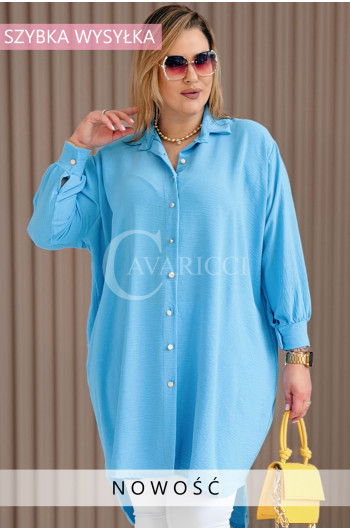 PETALO – Prosta sukienka zapinana na guziki z mankietem w kolorze...