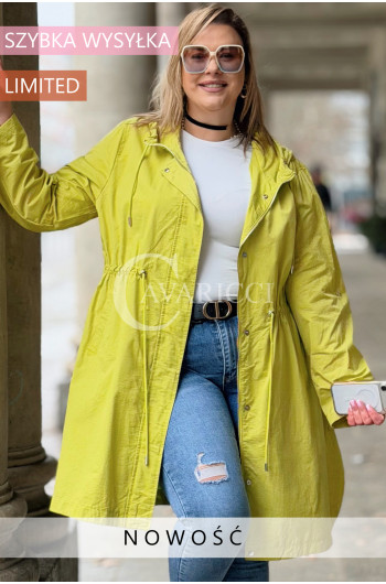 DORKA - Stylowa klasyczna wiosenna parka w kolorze limonki
