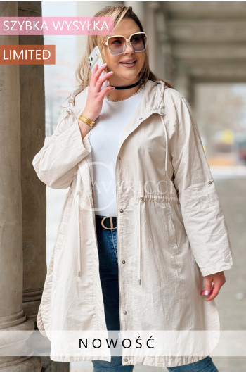 DORKA - Stylowa klasyczna wiosenna parka w kolorze beżowym