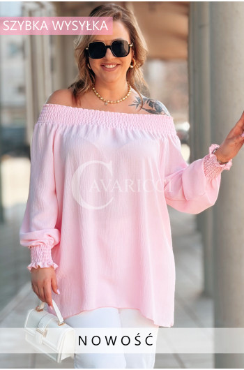 HERA - Klasyczna hiszpanka ze ściągaczem w kolorze pudrowego różu