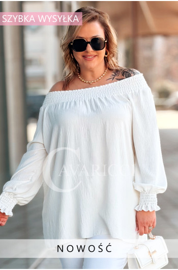 HERA - Klasyczna hiszpanka ze ściągaczem w kolorze śmietankowym