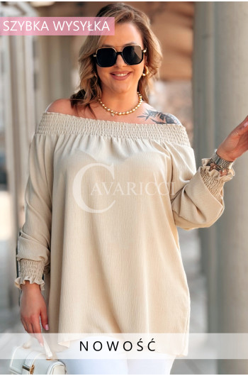 HERA - Klasyczna hiszpanka ze ściągaczem w kolorze beżowym