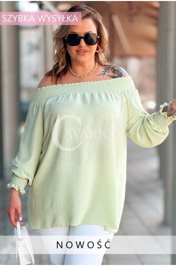 HERA - Klasyczna hiszpanka ze ściągaczem w kolorze pistacjowym