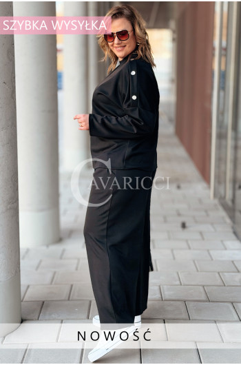 GALA - komplet dresowy spodnie z bluza w kolorze czarnym z...