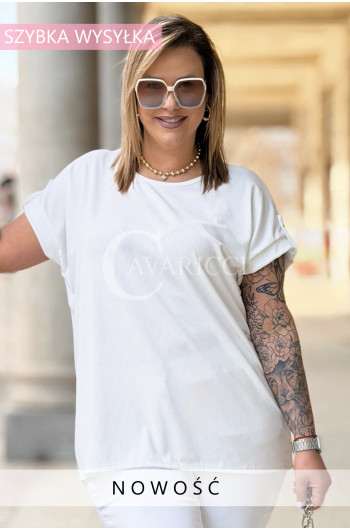 PALMA - Bluzka z prążkowanego materiału z ozdobnymi guzikami w...