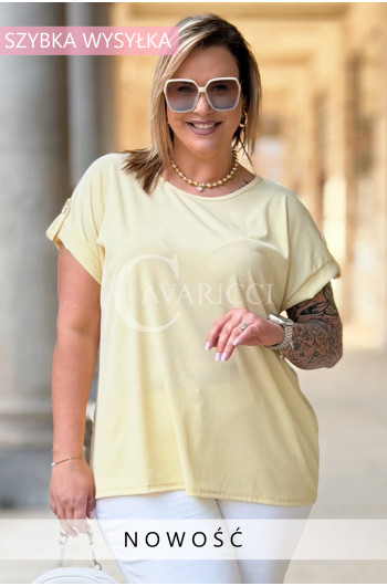 PALMA - Bluzka z prążkowanego materiału z ozdobnymi guzikami w...