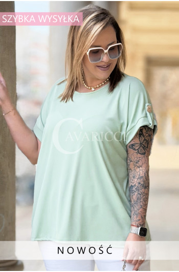 PALMA - Bluzka z prążkowanego materiału z ozdobnymi guzikami w...