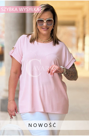 PALMA - Bluzka z prążkowanego materiału z ozdobnymi guzikami w...