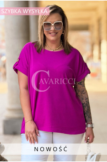 PALMA - Bluzka z prążkowanego materiału z ozdobnymi guzikami w...