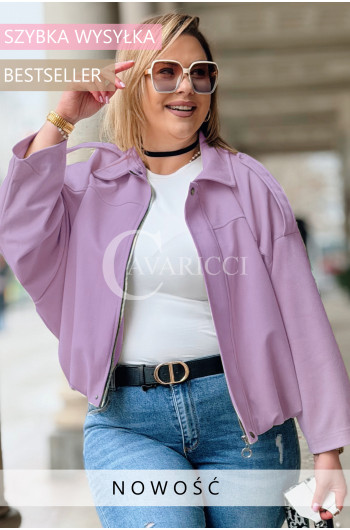 ZAVIA  - Stylowa zamszowa bomberka z eleganckim wykończeniem w...