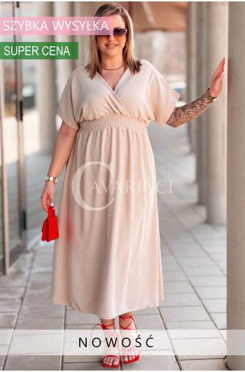 ISAIA - Długa lekka zwiewna sukienka z dodatkowym wiązaniem na...