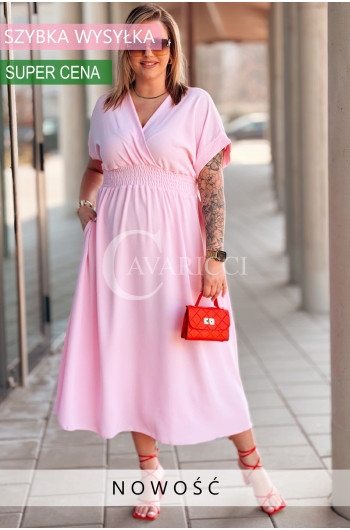 ISAIA - Długa lekka zwiewna sukienka z dodatkowym wiązaniem na...