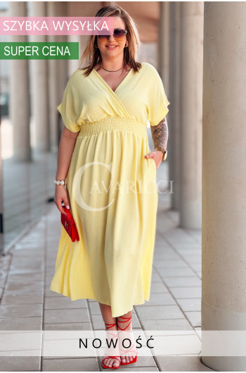 ISAIA - Długa lekka zwiewna sukienka z dodatkowym wiązaniem na...