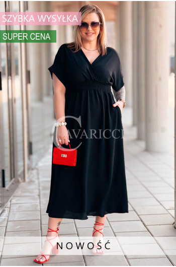 ISAIA - Długa lekka zwiewna sukienka z dodatkowym wiązaniem na...