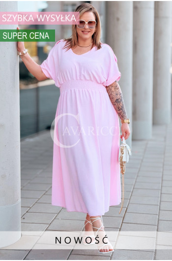 SORENTO - Zwiewna sukienka maxi z ozdobnymi guziczkami w kolorze...