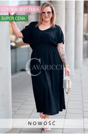 SORENTO - Zwiewna sukienka maxi z ozdobnymi guziczkami w kolorze...