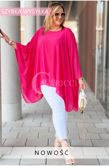 TERESSA - Zwiewna tunika szyfonowa elegancki luźny krój w kolorze...