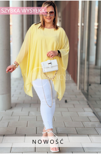 TERESSA - Zwiewna tunika szyfonowa elegancki luźny krój w kolorze...