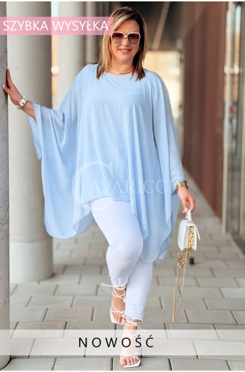 TERESSA - Zwiewna tunika szyfonowa elegancki luźny krój w kolorze...