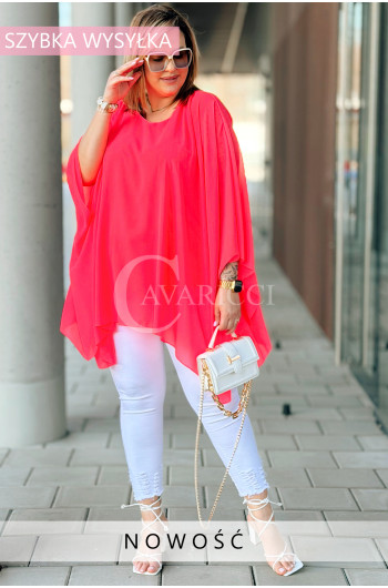 TERESSA - Zwiewna tunika szyfonowa elegancki luźny krój w kolorze...