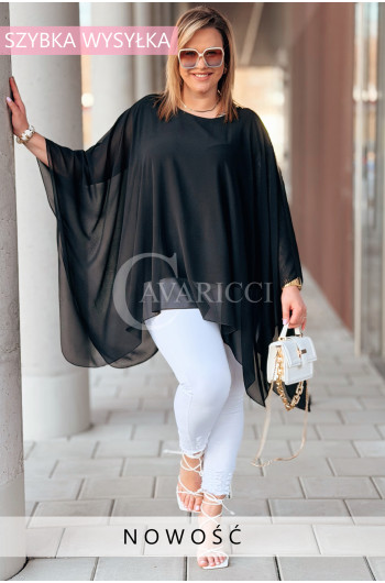 TERESSA - Zwiewna tunika szyfonowa elegancki luźny krój w kolorze...