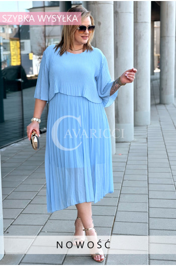 LETIZIA - Sukienka plisowana midi zwiewna na wesele w kolorze...