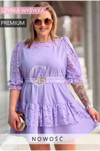 CHIARA - Sukienka elegancka nowość premium koronka pasek w...