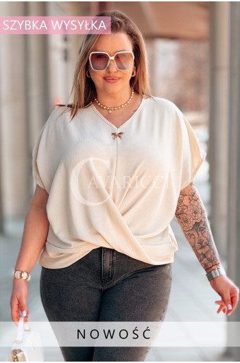 Bluzka SIENA – Kopertowe Marszczenie Modelujące Brzuszek Kolor...