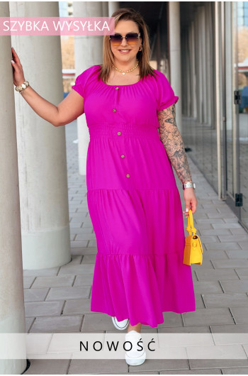 Sukienka DILETTA – Luźna Maxi z Elastyczną Gumką w Talii w...