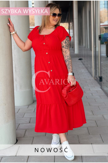 Sukienka DILETTA – Luźna Maxi z Elastyczną Gumką w Talii w...