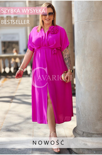 Sukienka VIVALDA – Bestsellerowy Kopertowy Krój z Odpinaną Różą...