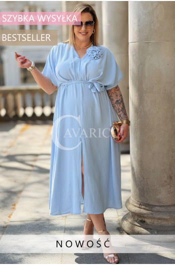 Sukienka VIVALDA – Bestsellerowy Kopertowy Krój z Odpinaną Różą...