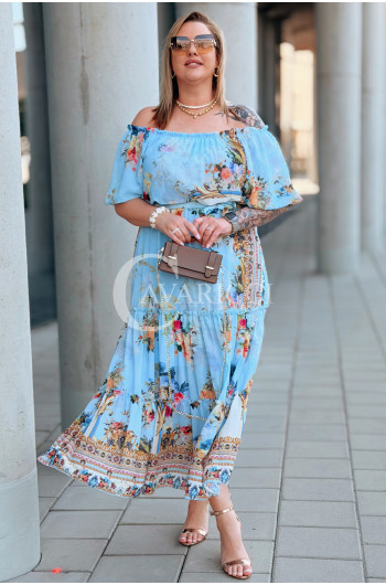 Letnia Sukienka ORCHIDEA – Zwiewny Fason Maxi z Zjawiskowym...