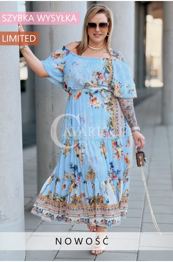 Letnia Sukienka ORCHIDEA – Zwiewny Fason Maxi z Zjawiskowym...