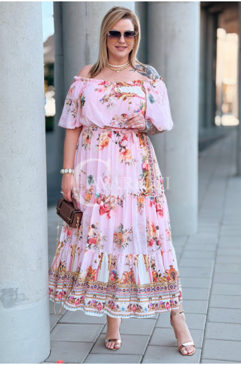 Letnia Sukienka ORCHIDEA – Zwiewny Fason Maxi z Zjawiskowym...