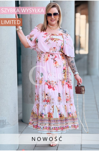 Letnia Sukienka ORCHIDEA – Zwiewny Fason Maxi z Zjawiskowym...