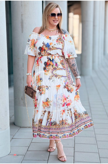 Letnia Sukienka ORCHIDEA – Zwiewny Fason Maxi z Zjawiskowym...