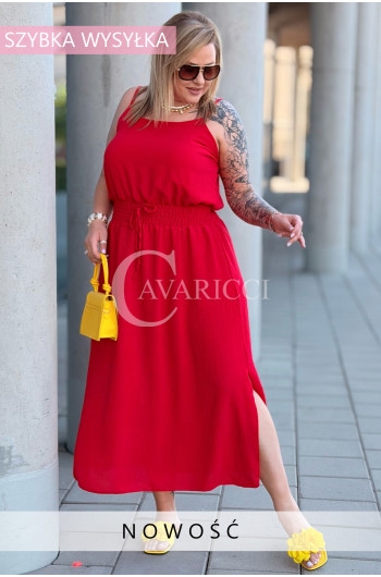 Letnia Sukienka ELECTRA – Zwiewny Fason Maxi z Gumką w Talii...