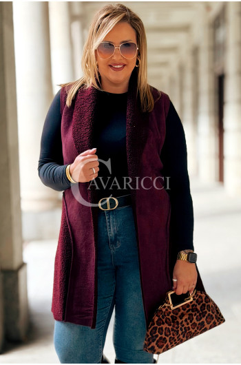 PENNY Długa Kamizelka Damska Plus Size Baranek Ciepła w Kolorze...