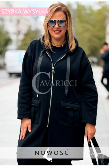 ANNEGRET Bluza Plus Size Z Kapturem Zapinana Na Zamek w Kolorze...