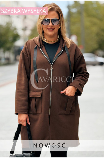 ANNEGRET Bluza Plus Size Z Kapturem Zapinana Na Zamek w Kolorze...