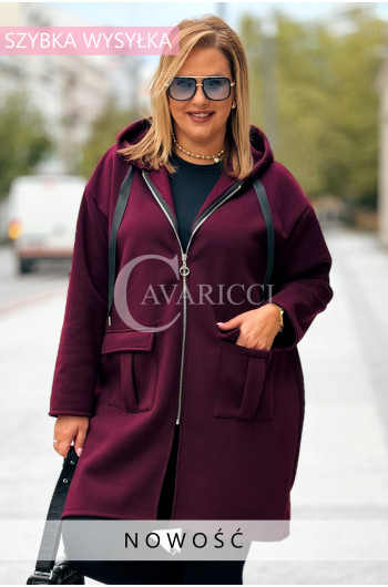 ANNEGRET Bluza Plus Size Z Kapturem Zapinana Na Zamek w Kolorze...