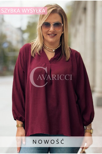VALERIA Elegancka Bluzka Damska Plus Size Ze Stójką w Kolorze...