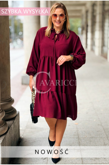BERENIKE Sukienka Plus Size Wiązana Przy Szyi Luźny Krój w...