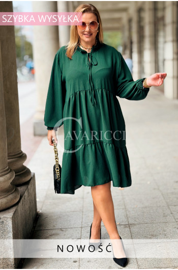 BERENIKE Sukienka Plus Size Wiązana Przy Szyi Luźny Krój w...
