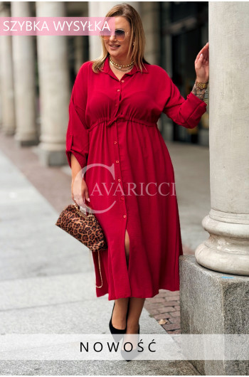 IWA Damska Sukienka Plus Size Wiązana W Talii Z Kieszeniami w...