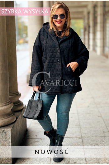 ANASTASSIA Kurtka Damska Plus Size Pikowana Z Kapturem i...
