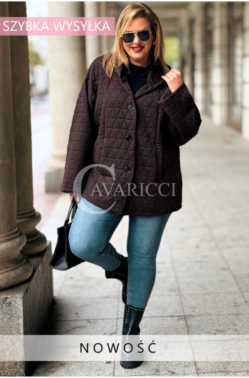 ANASTASSIA Kurtka Damska Plus Size Pikowana Z Kapturem i...