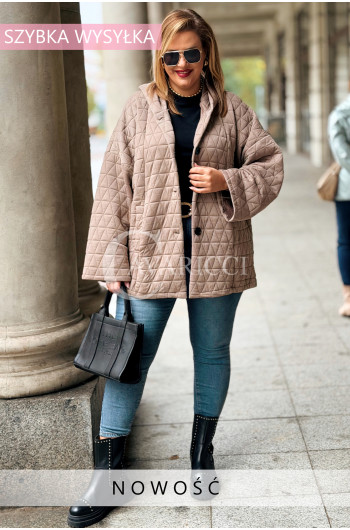 ANASTASSIA Kurtka Damska Plus Size Pikowana Z Kapturem i...