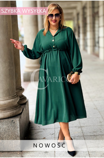 ESTELLE Elegancka Sukienka Maxi Plus Size Wiązana W Pasie Z...